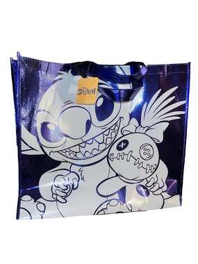 Disney Lilo & Stitch Metallic Blue Reusable Tote Bag with Scump Graphic